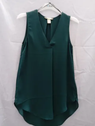 Camisa sin mangas verde mujer H&M