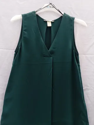 Camisa sin mangas verde mujer H&M