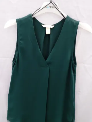 Camisa sin mangas verde mujer H&M