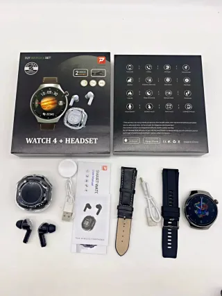 D21 Watch 4 Set Plata-Naranja