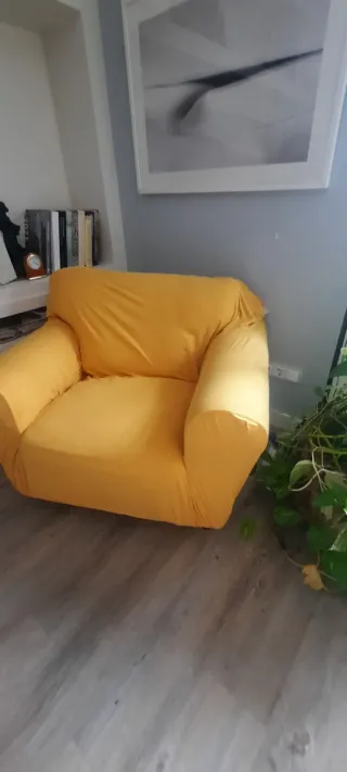 Funda sillón tela ocre