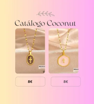 Collar con colgante de cruz bañado en oro