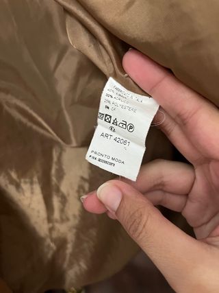 Abrigo cuadros marrón y beige