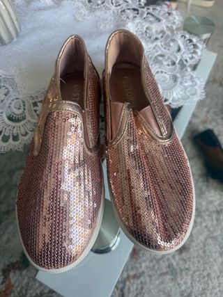 Bailarinas niña lentejuelas oro rosa