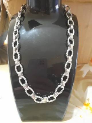 Collana maglia acciaio lucido e intreccio