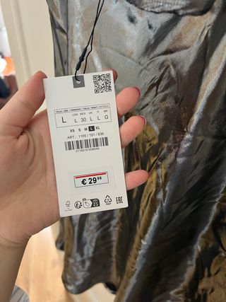 Vestido plateado Zara Sin uso