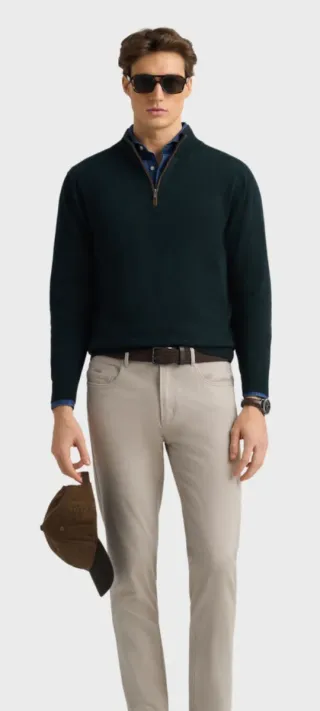 Jersey Verde con Cremallera