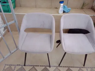 Juego de 2 sillas de comedor tapizadas
