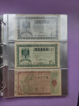 Lotería Nacional Billetes Antiguos