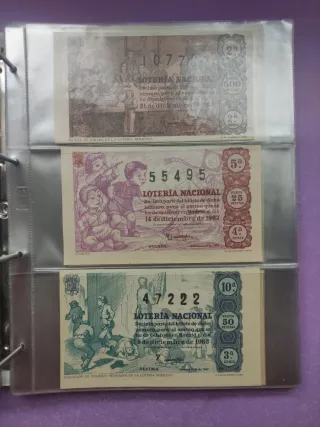 Lotería Nacional Billetes Antiguos