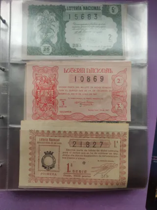 Lotería Nacional Billetes Antiguos