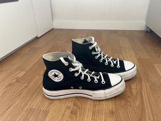 Converse Chuck Taylor Plataforma Negra Talla 39.5