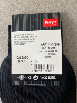 Calcetines Ferry's Negro T 39/40