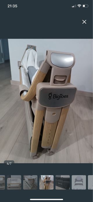 Minicuna colecho madera y tela