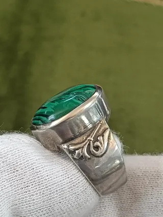 Anillo Plata Ley Malquita Talla 16.1 mm