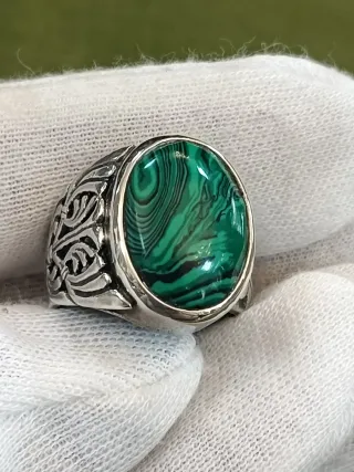 Anillo Plata Ley Malquita Talla 16.1 mm