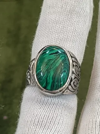 Anillo Plata Ley Malquita Talla 16.1 mm
