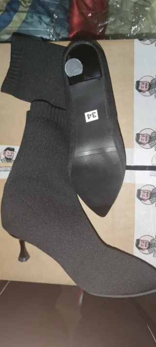 2 Pares Zapatos Mujer Tacón Negro