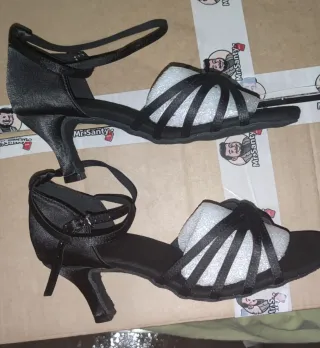 2 Pares Zapatos Mujer Tacón Negro