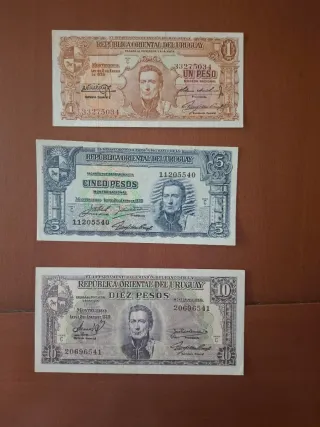 Lote 14 Billetes Ecuador, Uruguay, Paraguay, Trini