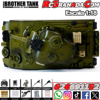 TANQUE RC 1.18 USA M4A3 SHERMAN GREEN