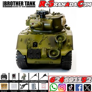 TANQUE RC 1.18 USA M4A3 SHERMAN GREEN