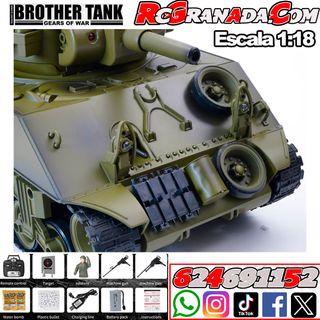 TANQUE RC 1.18 USA M4A3 SHERMAN GREEN