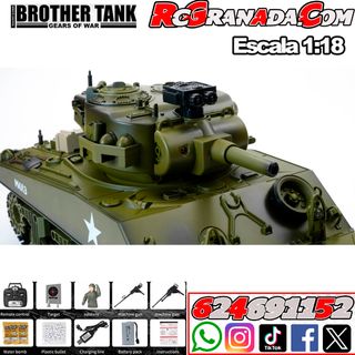 TANQUE RC 1.18 USA M4A3 SHERMAN GREEN