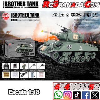TANQUE RC 1.18 USA M4A3 SHERMAN GREEN