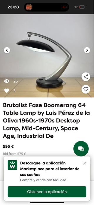 Lámpara Fase Boomerang 64