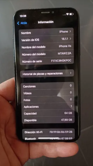 iPhone XS 64 GB Nero/Grigio