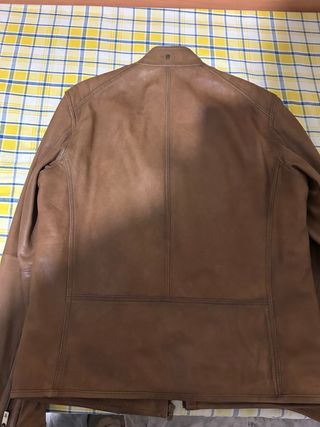 Chaqueta de piel Massimo Dutti Marrón