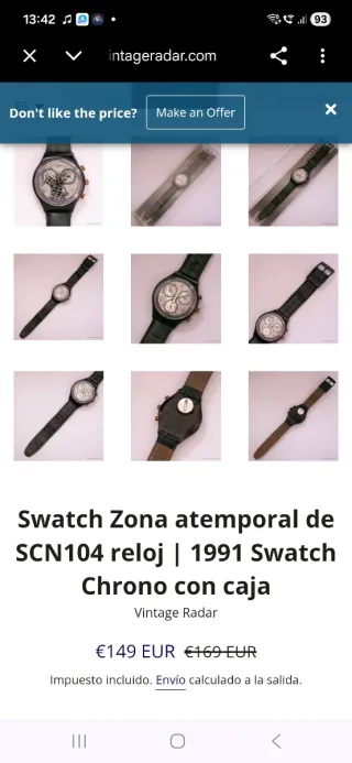 Reloj Swatch Cronógrafo 1991
