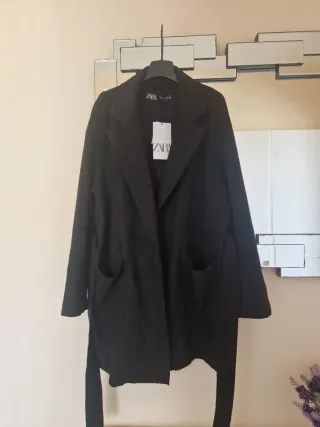 Cappotto Zara in gabardina nero T.XS