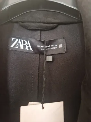 Cappotto Zara in gabardina nero T.XS