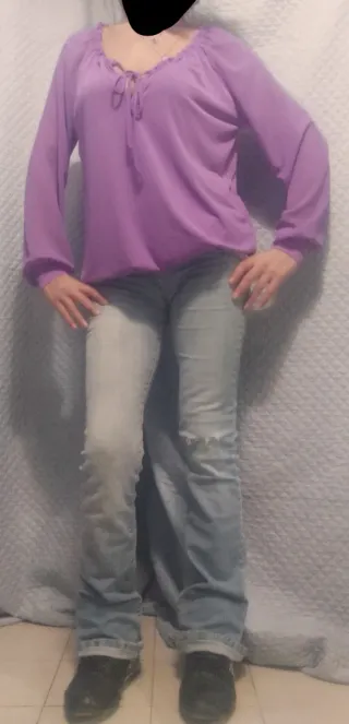 Maglia Lilla Spalle Scoperte. Yamamay