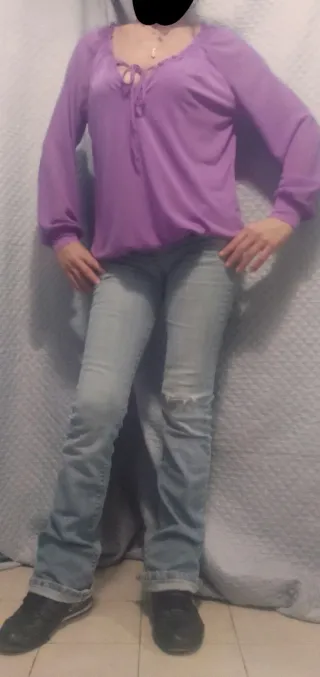 Maglia Lilla Spalle Scoperte. Yamamay