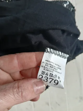 Tubino paillettes donna tg unica nero/argento