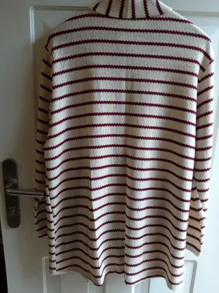 Chaqueta Kimono Ital Moda Beige Rayas