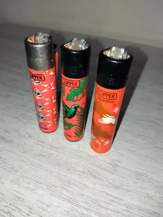 Set 3 accendini Clipper arancioni