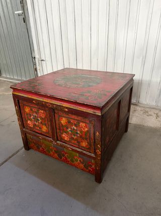 Mesa Centro Tibetana Madera Multicolor