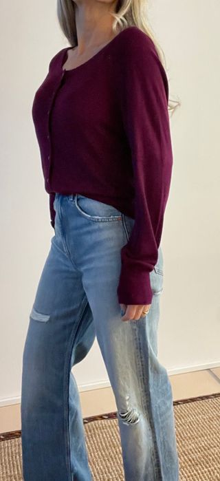 Jersey Morado Botones Delanteros