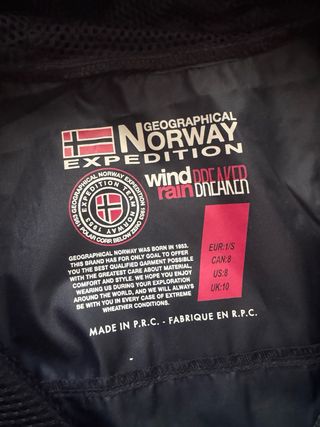 Chaqueta Geographical Norway Negra Impermeable