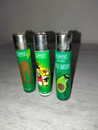 Set 3 accendini Clipper verdi
