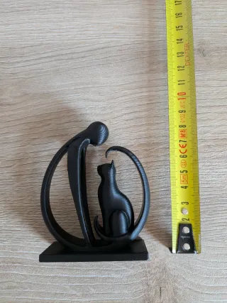 Set Decorativo Vaso Bianco + Scultura Gatto Nero