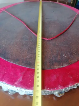 Espejo Ovalado Flores Relieve Plata Turquesa