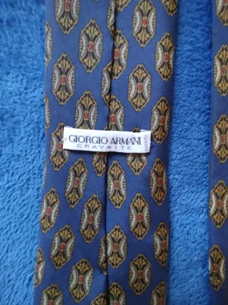 Cravatta Seta Giorgio Armani Blu Oro