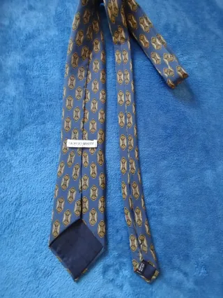 Cravatta Seta Giorgio Armani Blu Oro