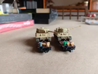 Lote 2 vagones militares tanques