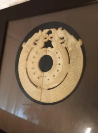 Obra de arte Doble Dragón Tallada a mano en Jade